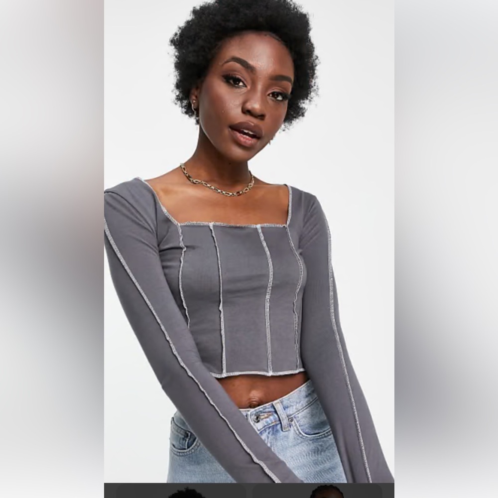 Asos grey funky seam long sleeve